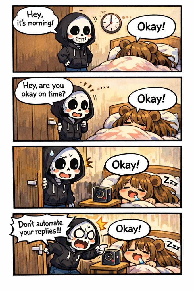 スピーカーに返事させる熊耳ロン毛ガールの惰眠