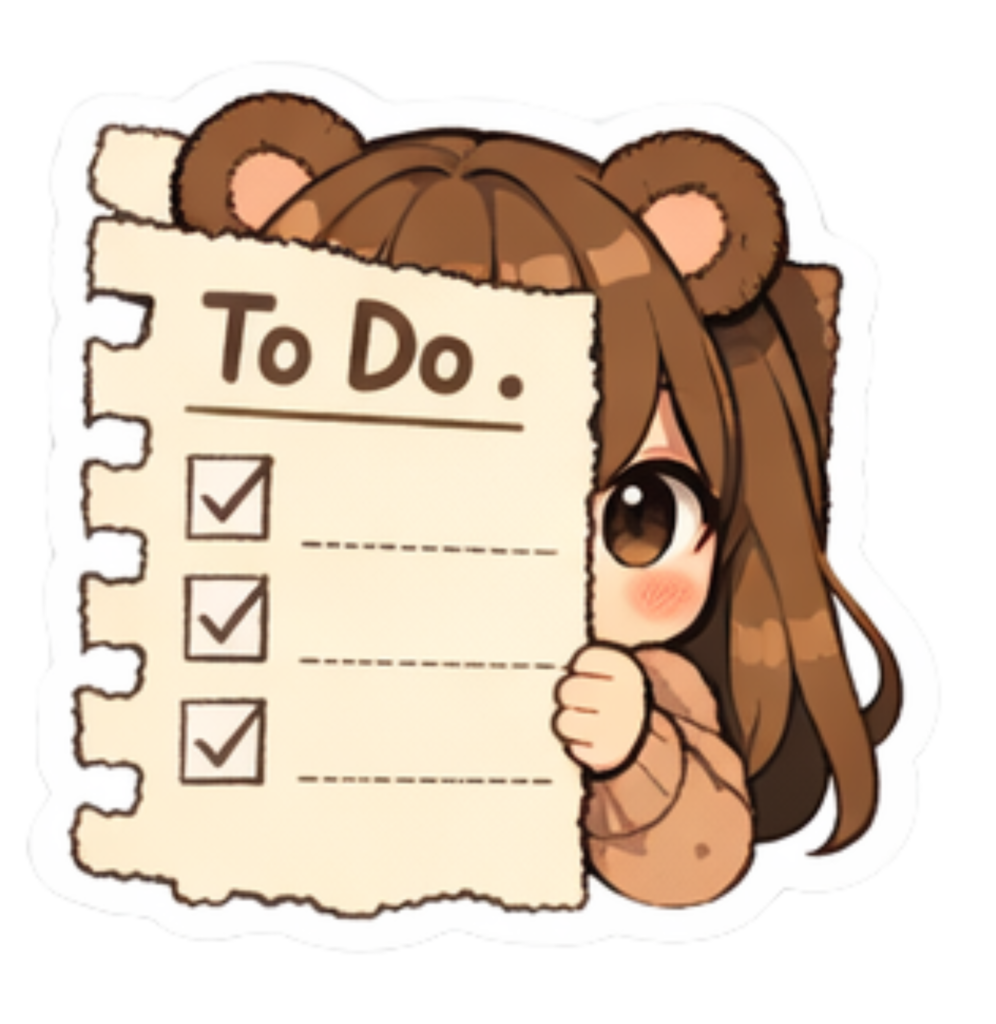 Todoリストに隠れてる熊耳ロン毛ガール