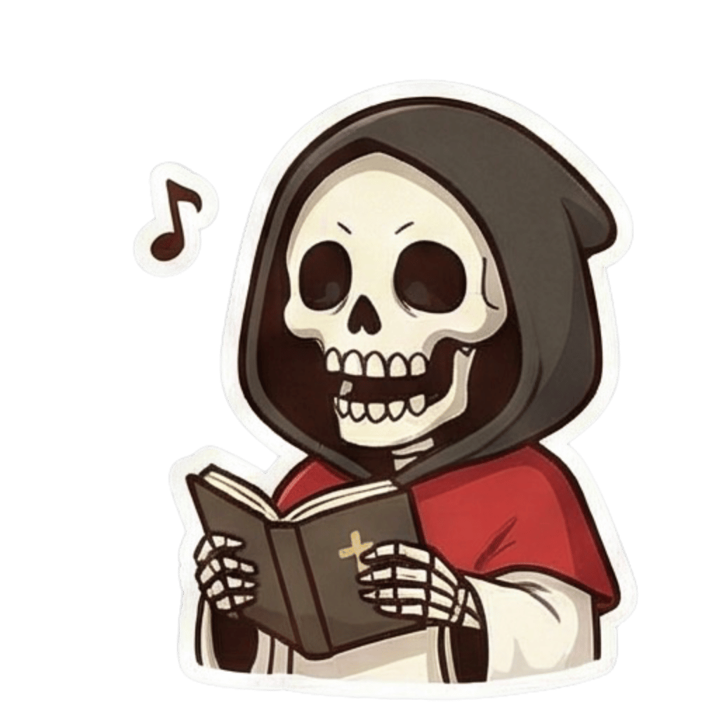 骸骨聖歌隊歌う音符付き