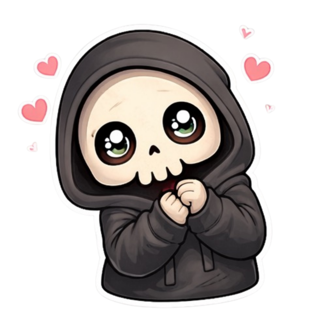 うるうるおめめ骸骨パーカー男