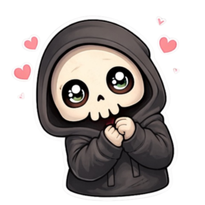 うるうるおめめな骸骨パーカー男