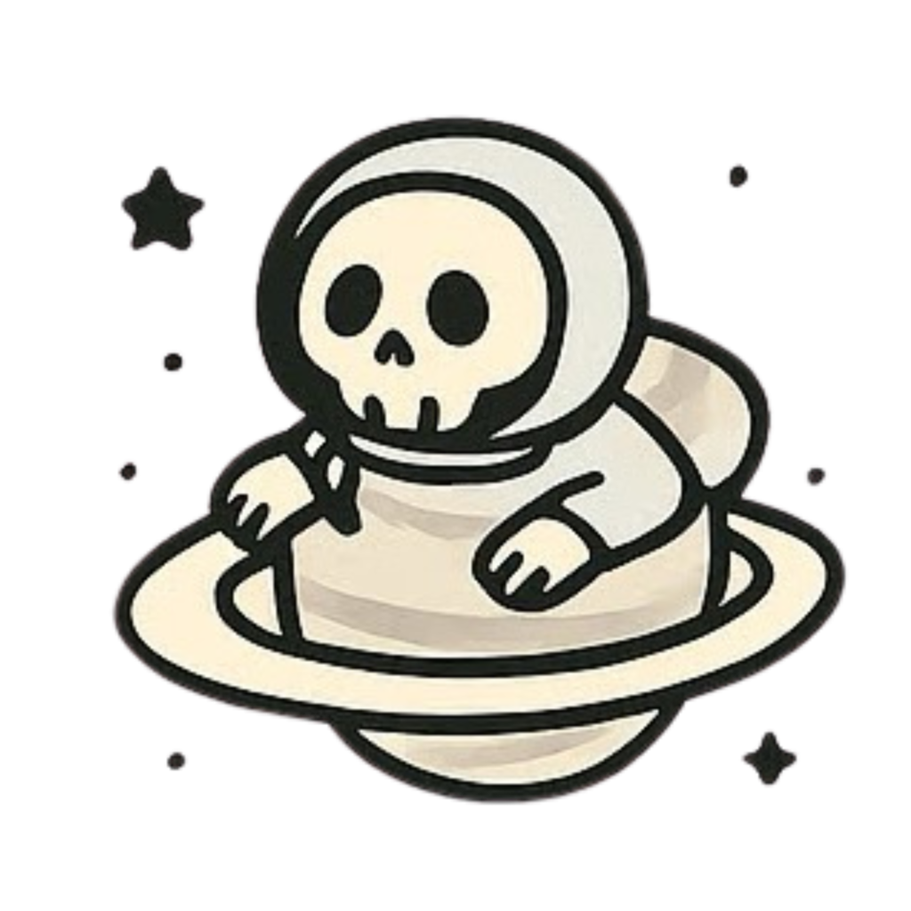 一体化してる骸骨宇宙服男