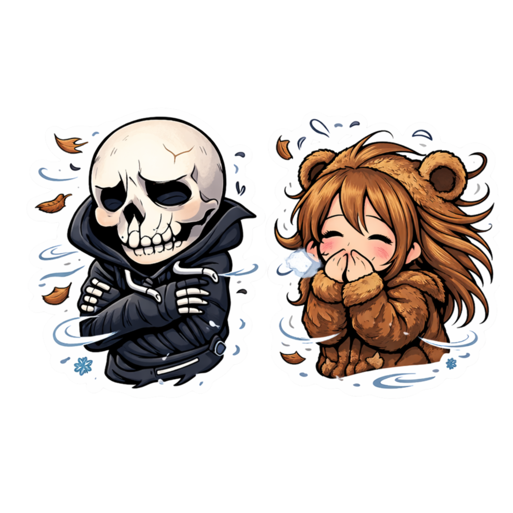 木枯らしさむがる２人