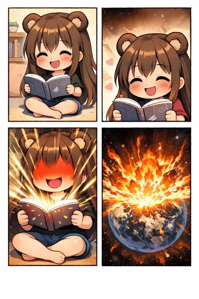 ラブコメマンガで恥ずかしくて地球爆発