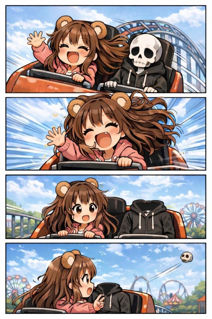 ジェットコースターの４コマ